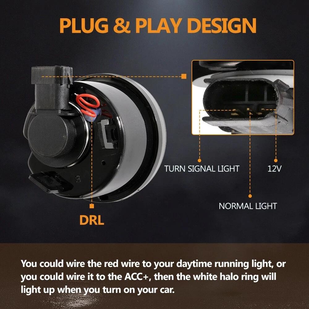 Jeep Wrangler Yellow Grille Daytime Running Light Strip