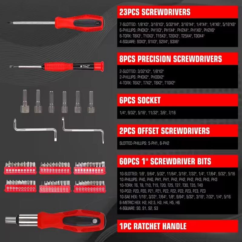 Precision Magnetic Screwdriver and Knife Combination Set, 100-Piece