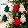Christmas Gift Bags Tree Drawstring Presents Bag, Reusable Plush Wrapping Pouch, Party Supplies Shaped Holiday Favors Bag for Candy, Goody,