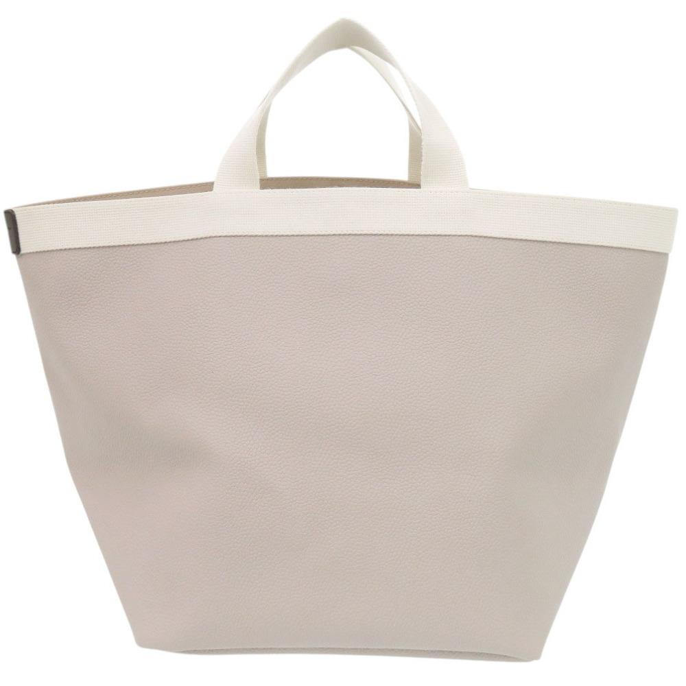 Used AUTHENTIC Herve Chapelier Luxe Boat-Shaped Tote Bag L Beige Cotton