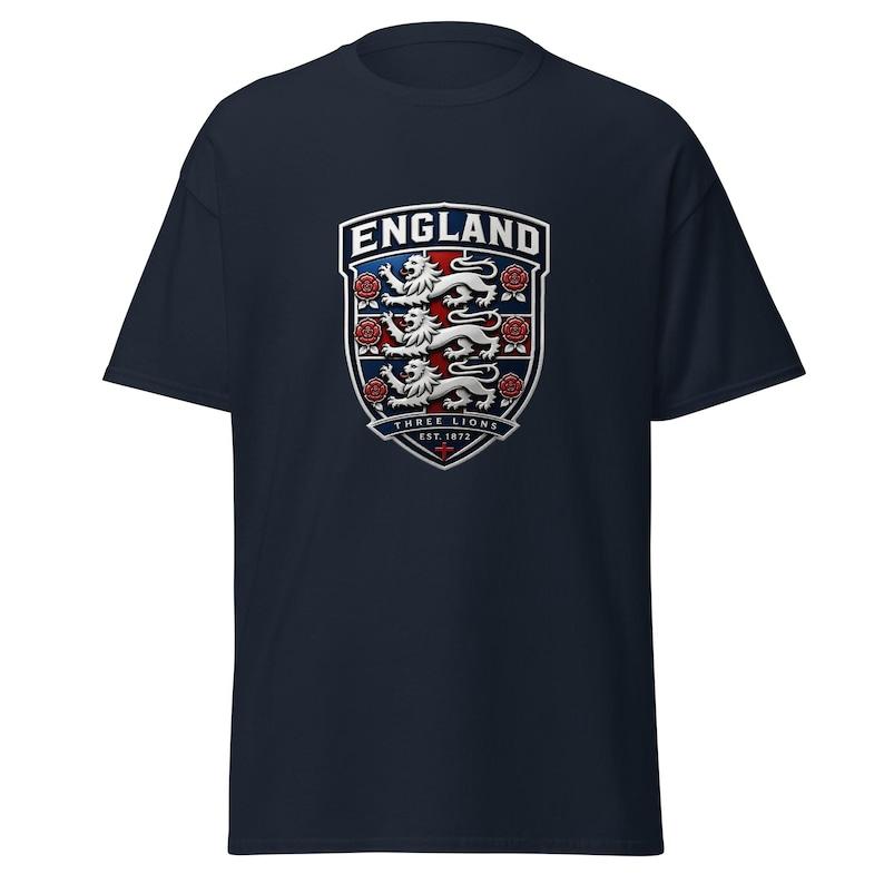 England Three Lions Crest T-Shirt - World Cup 2026 - Metallic Roses, St. George s Cross Heritage 3XL