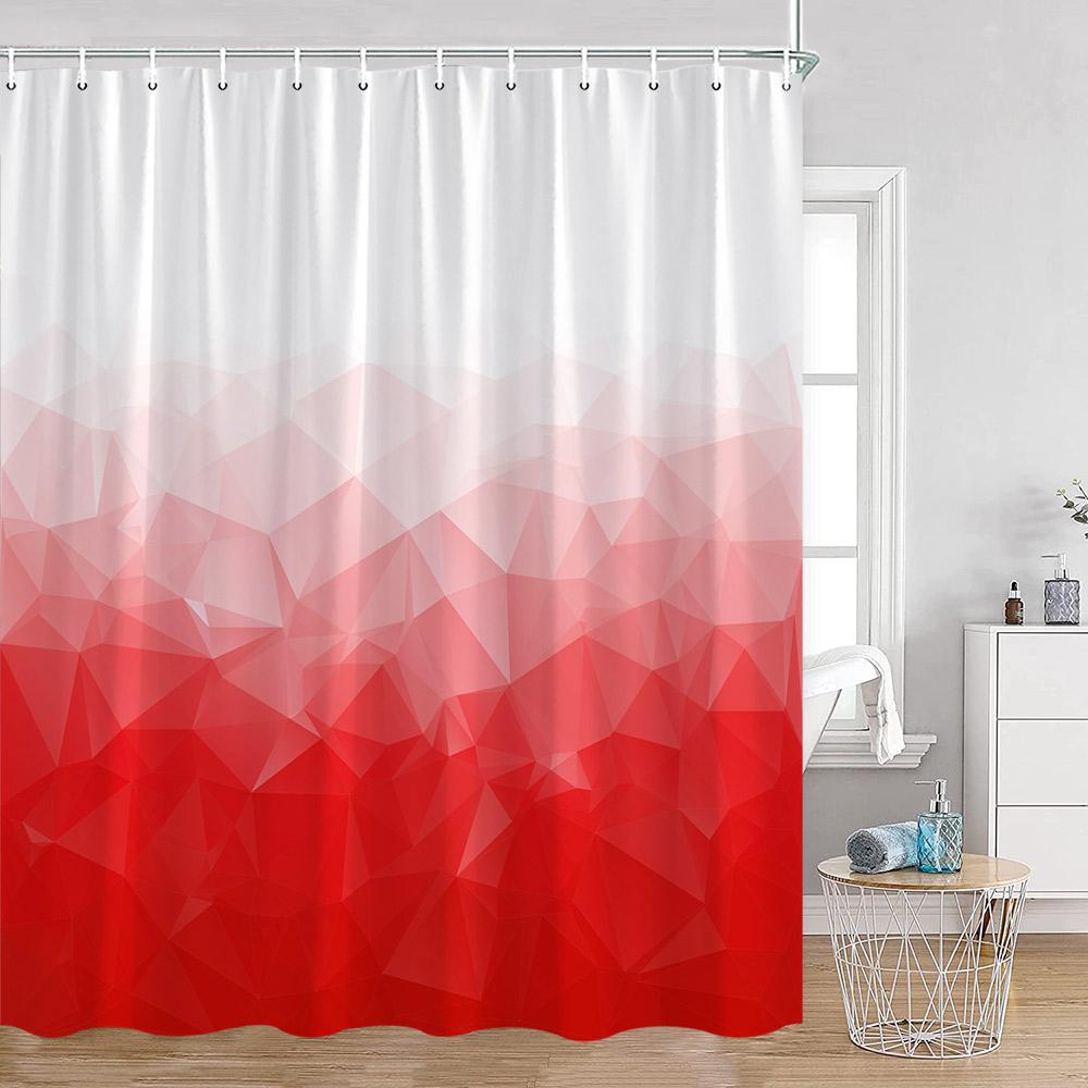 Abstract Geometric Shower Curtain Gradient Colorful Pattern Fashion Bathroom Decorations Modern Polyester Fabric Bath Curtains