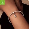 Open And Close Bear Pendant S925 Silver Beads, Childlike Creative Diy Bracelet Animal Bead Accessories