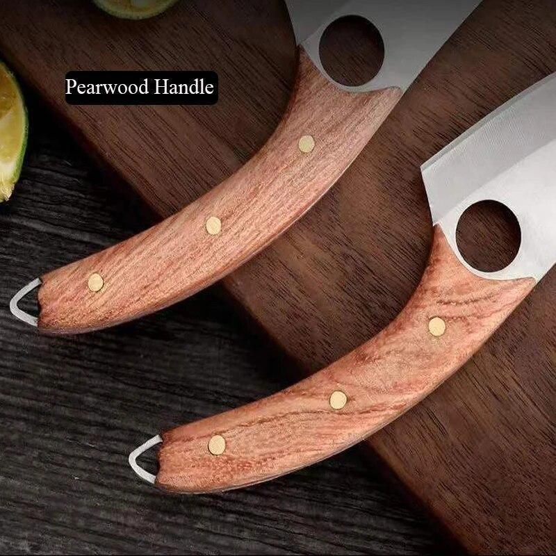 Stainless Steel Boning Knife Hand Forged Butcher Knife Camping Barbecue Cutting Fruit Outdoor Portable Kitchen Knife
