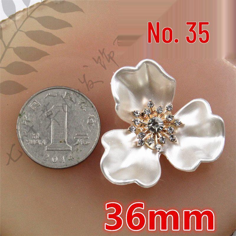 ABS Imitation Pearl Large Flower Center with Three, Four, and Five-Petal Options