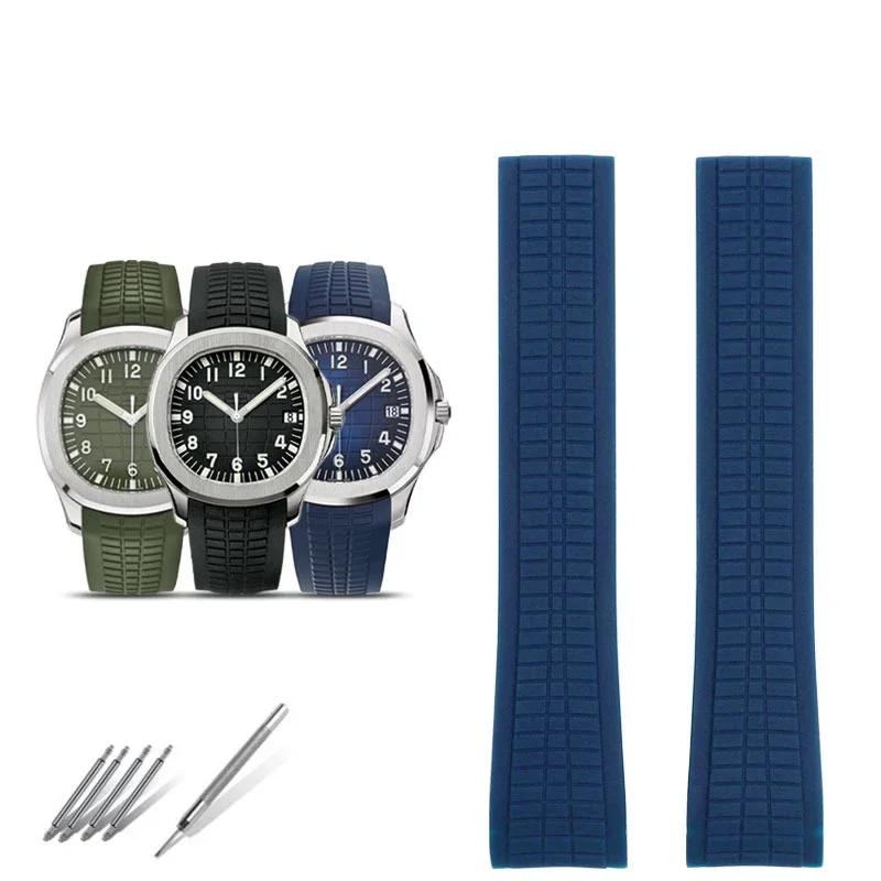 Silicone Rubber Strap For PP Patek Philippe Grenade AQUANAUT Series 5167A/5168G Watch Strap Accessories  21mm