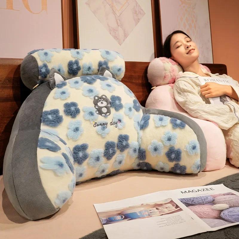 Plush Fur Soft Waist Pillow Bedhead Pregnant Women's Waist Protection Pillow Home Furnishing Sofa Decoration Printed Cushion