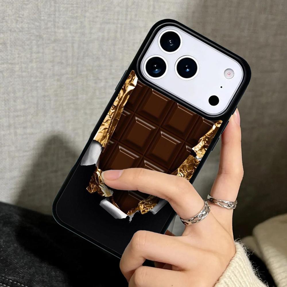 Capa Case for iPhone 17 Air 16 Pro Max 15 Plus 11 13 Mini 14 12 Back Phone Cover Chocolate Bar