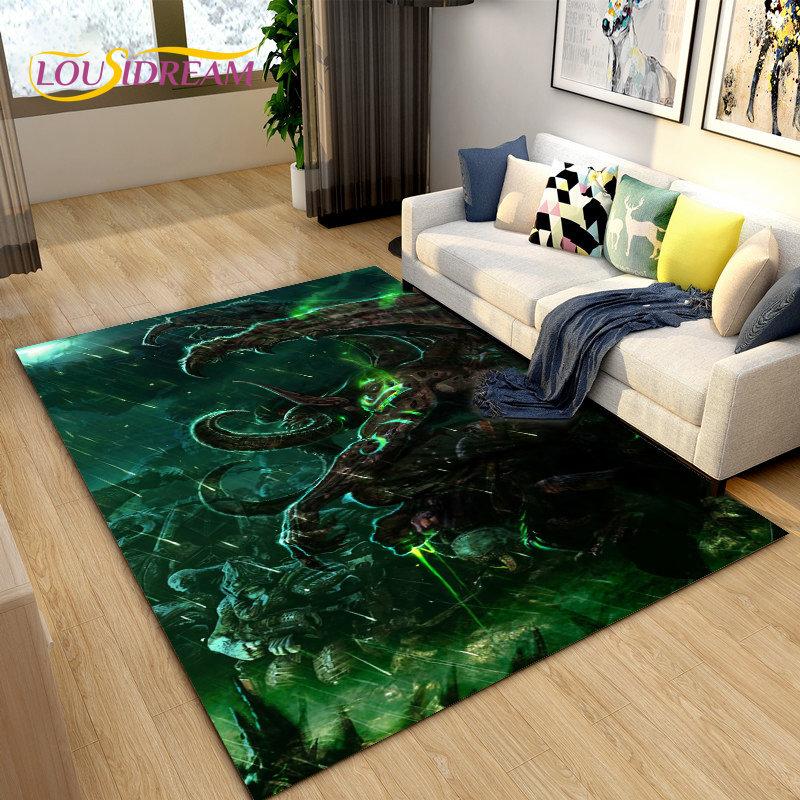 3D World of Warcraft , WOW Game Area Rug Large ,Carpet Rug for Living Room Bedroom Sofa Doormat Decoration ,Kids Non-slip Floor Mat