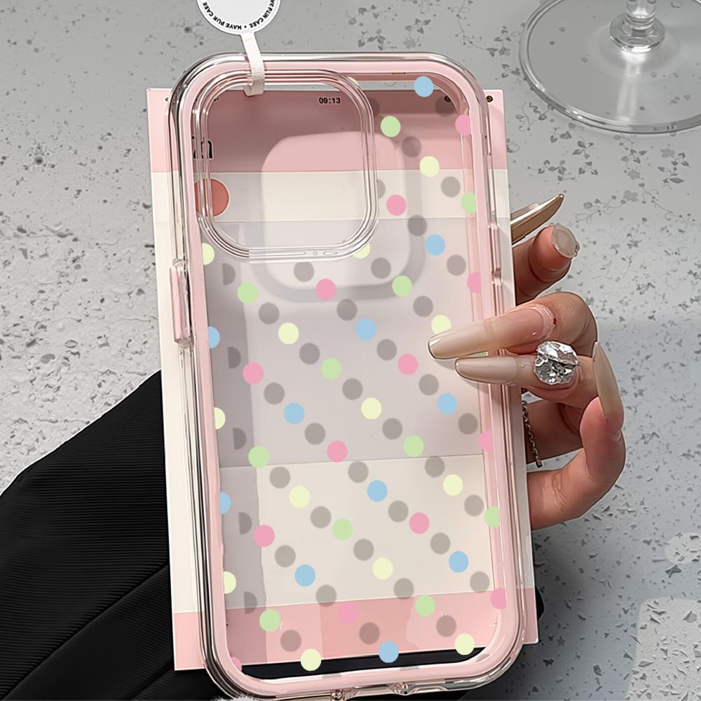 Applicable To iPhone17ProMax 2-in-1 Color Polka Dot Mobile Phone Case 16 Simple 15ProMax Niche Large Hole