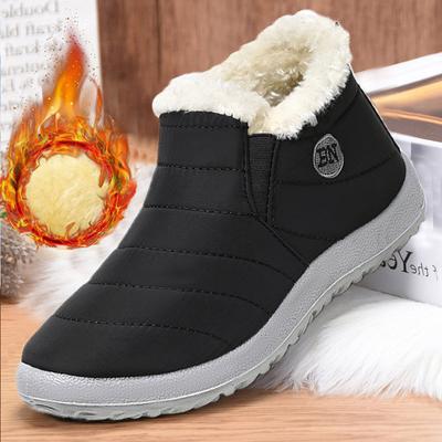 Śniegowce Damskie Pluszowe Buty Damskie Wsuwane Buty Damskie Casualowe Unisex Wodoodporne Botki Miękkie Zimowe Buty Botas Mujer