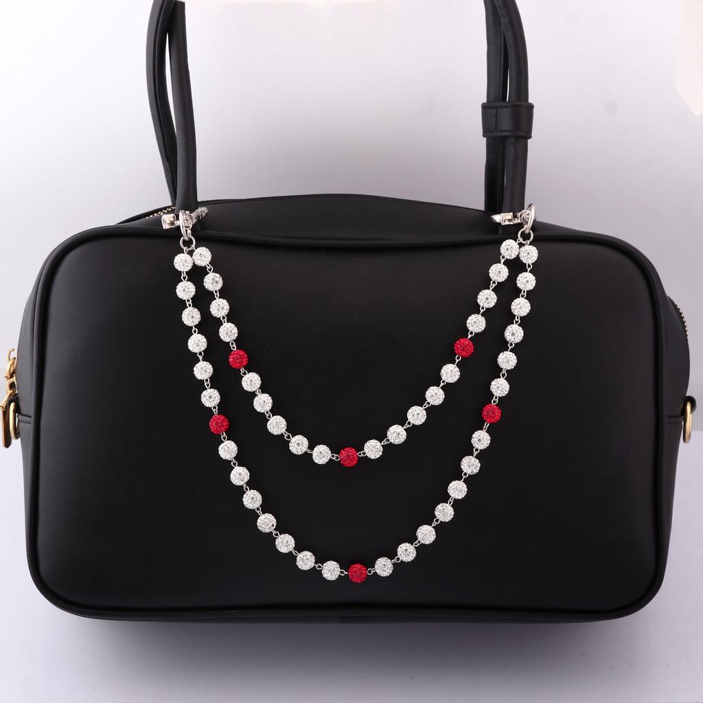 Double Layer Crystal Beaded Pants Chain Keychain Harajuku Hip Hop Bag Pendant Waist Chain Y2K Fashion Accessory For Men & Women
