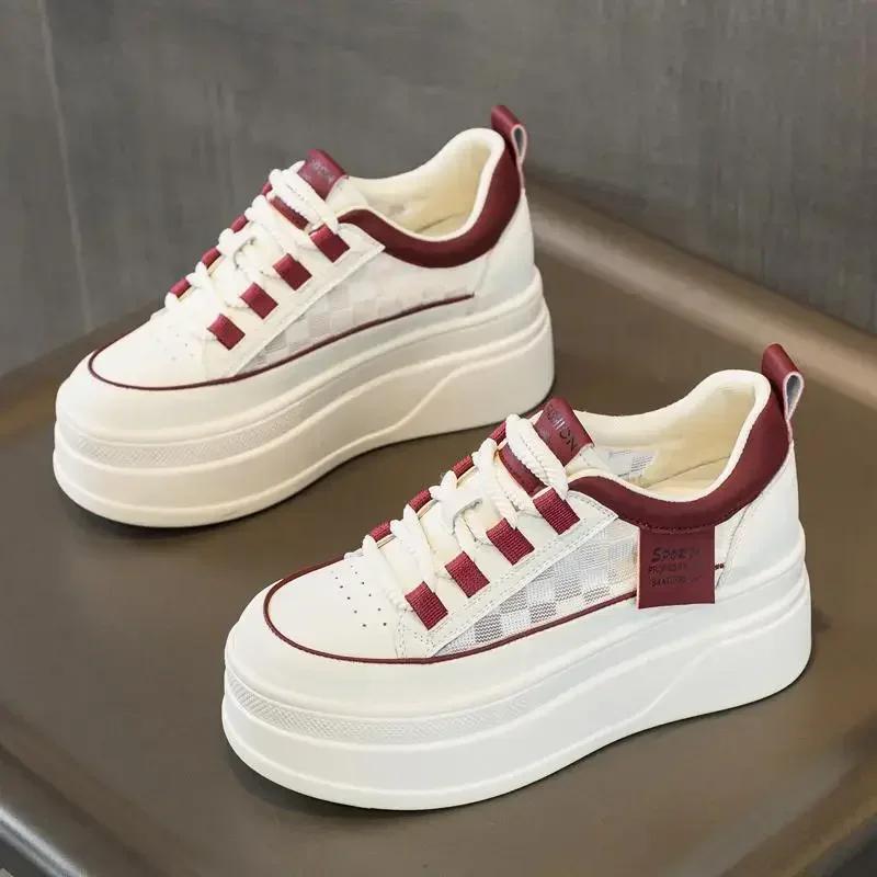 

Fashion Autumn Hot Seller Trendy Interior Height Increasing Women s Shoes Mesh Breathable Thick Sole Versatile Casual Board Zapatillas 39