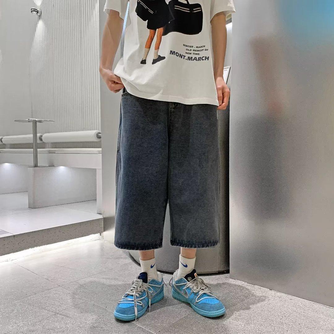 JYL Мужские укороченные джинсы Американский Хай-Стрит Летние Гонконгский Стиль Свободные Джинсовые S