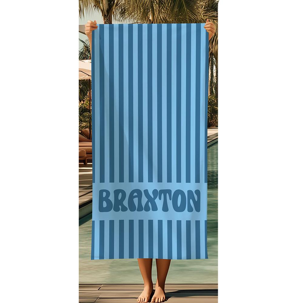 Personalized Beach Towel Custom Name/Logo Microfiber Towel Thin Quick Dry Absorbent for Beach Swimming Yoga Bath Sports
