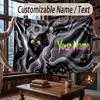 Cat Theme Throw Blanket Custom Name Text Personalized Blanket Soft Cozy Blanket for Home Sofa Bed