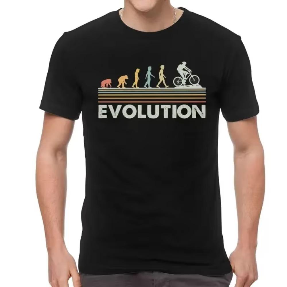 

Смешная футболка Mountain Bike Evolution для мужчин с коротким рукавом и принтом в виде графического персонажа, футболка для велосипедиста MTB, мужская одежда XXXXXL чёрный