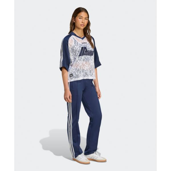 adidas Originály Krajka 3 Pohodlný Stylový Krátký Rukáv Fotbalový Dres Dámské topy Bílá Tmavě Indigo KD2275