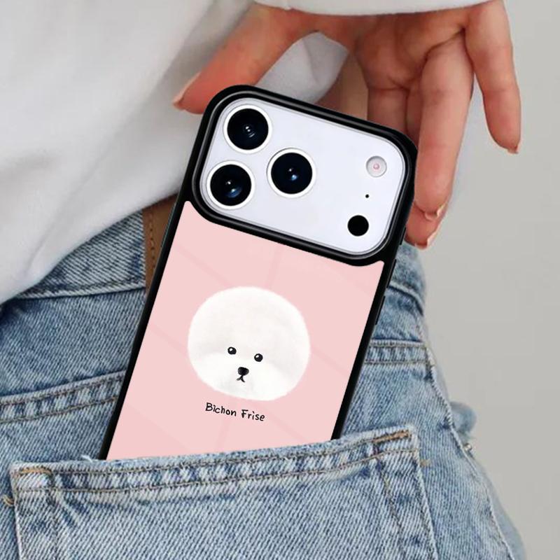 Cute Cartoon Bichon Frise Phone Case for iPhone 16e 15 14 13 12 17 Pro Max Plus Air 17pro Cover Coque