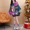 Spring Autumn Street Style Harajuku Patchwork Loose Casual Pullover Sweater Women Fashion Printing All-match Top