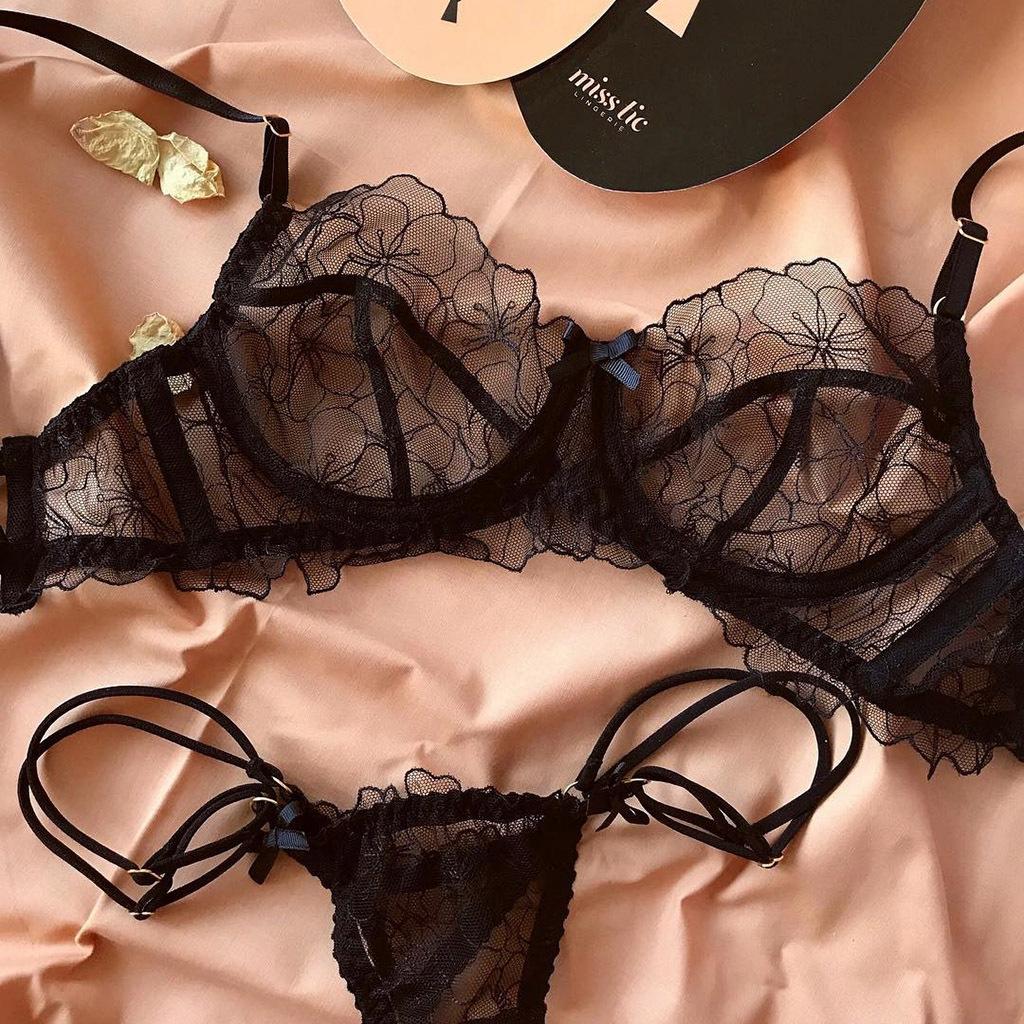 European and American Sex Underwear, Sexy Women's Perspective Three-point Underwear