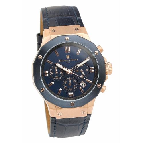 

Salvatore Marra Men s Blue Chronograph Watch, Water Resistant to 10 ATM, Perfect for Business and Formal Wear