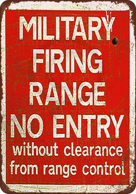 HD Metal Tin Sign Military Firing Range No Entry Vintage Metal Wall Art Retro Warning Decor