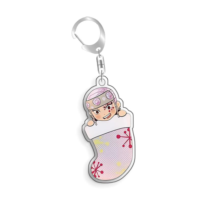 For Demon Slayer Genya Shinazugawa Tsuyuri Kanao Rengoku Kyojuro Acrylic Selfmade Cartoon Anime Keychain Pendant Toy Gift 5cm