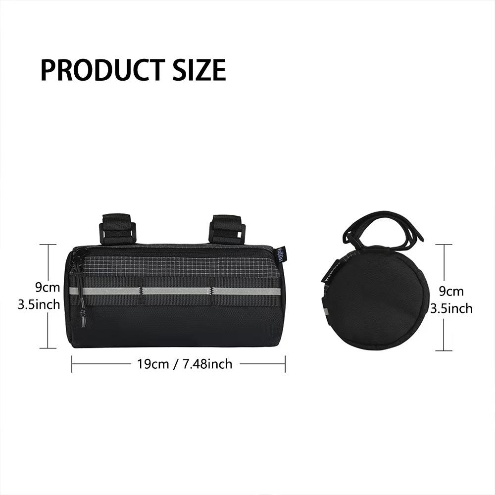 2L Bike Handlebar Bag Reflective Strip Design Large Capacity Bicycle Front Bag Front Mount Waterproof Bicycle Storage Bag