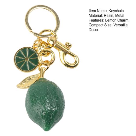 Resin Keyring Summer Vitality Lemon Shape Charm Keychain Couples Friends Key Chain Portable Car Bag Door Keychain