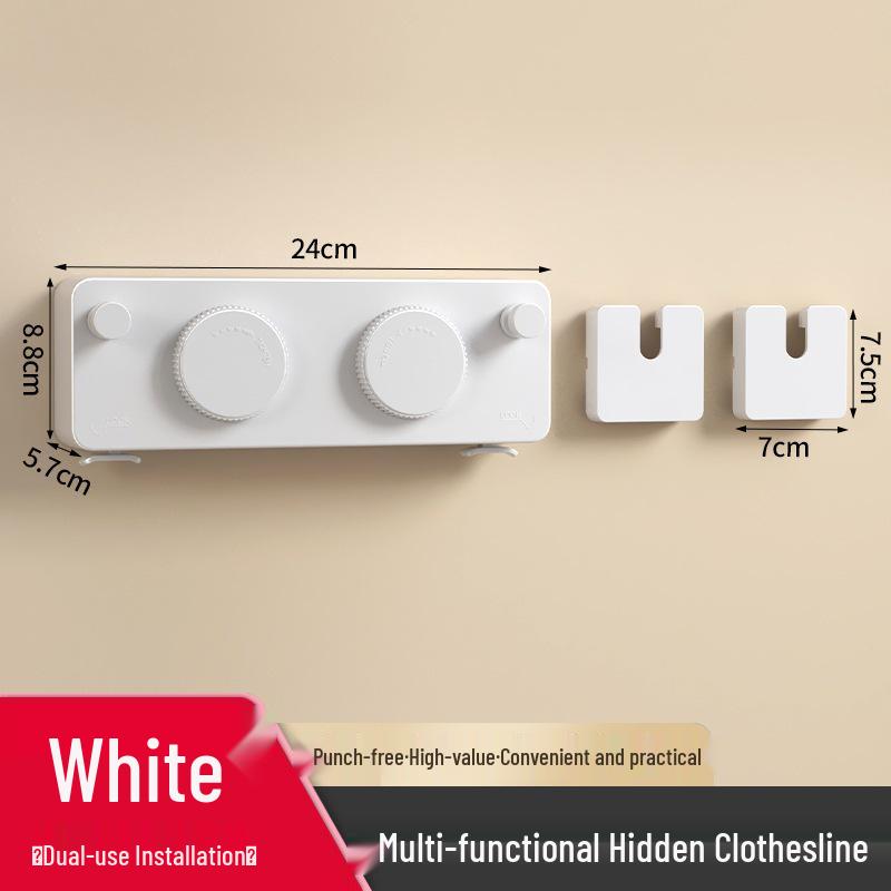 Retractable Invisible Indoor Clothesline - No-Punch Bathroom or Balcony Steel Wire Drying Rack
