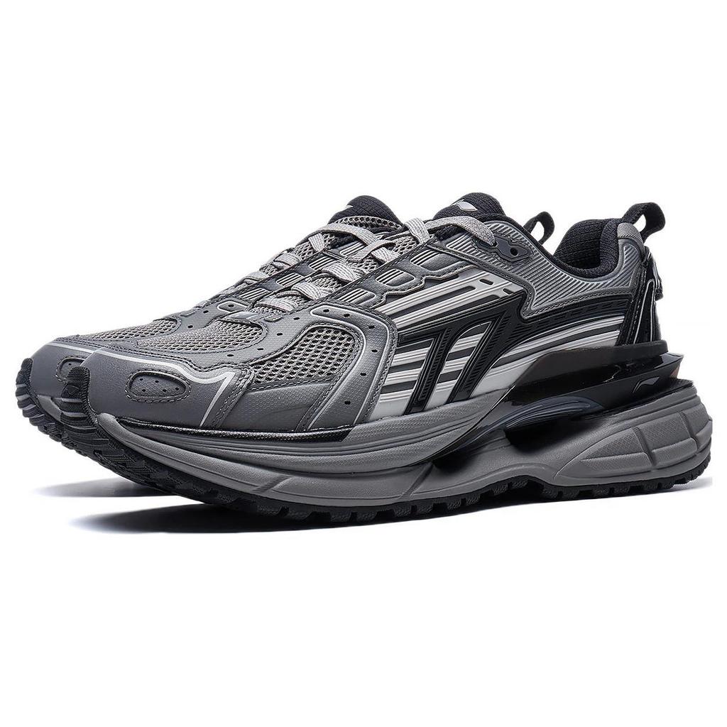 Li Ning Comet 5 Dämpning, Slitstarka Låga Casual Skor Herr Grå Svart AGCT351-2