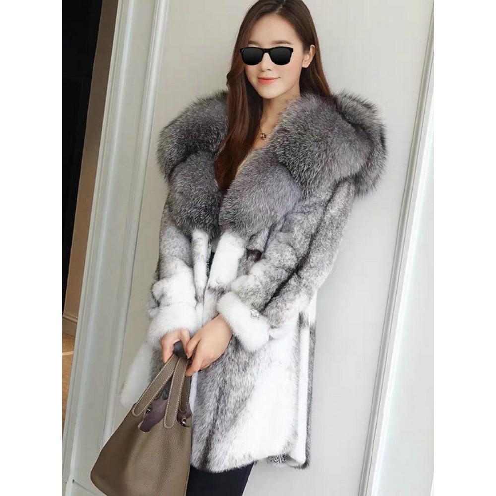 

Пальто из меха норки Пальто из меха норки и лисы Воротник из цельной норки Крест Импортный Новый Бархатный Длинный Пальто из искусственного меха норки XXXXL