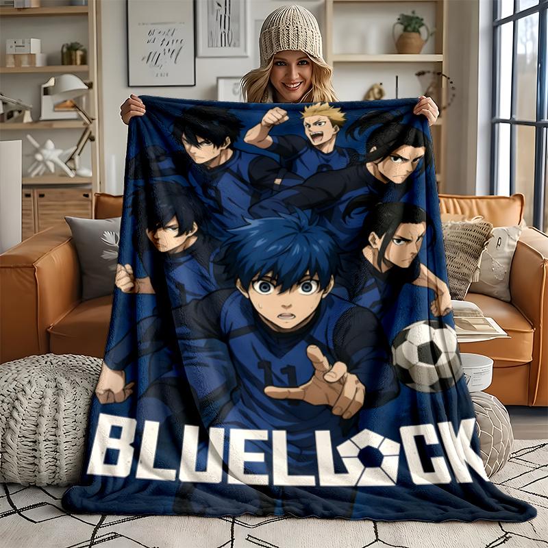 Blue Lock Ultra Soft Flannel Throw Blanket Warm Cozy Blanket for Bed Couch or outdoor best gift