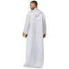 Mens Priest Robe Costume Stand Collar Long Sleeve Front Zip Design Gold Cross Cassock Catholic Halloween Cosplay Vestments