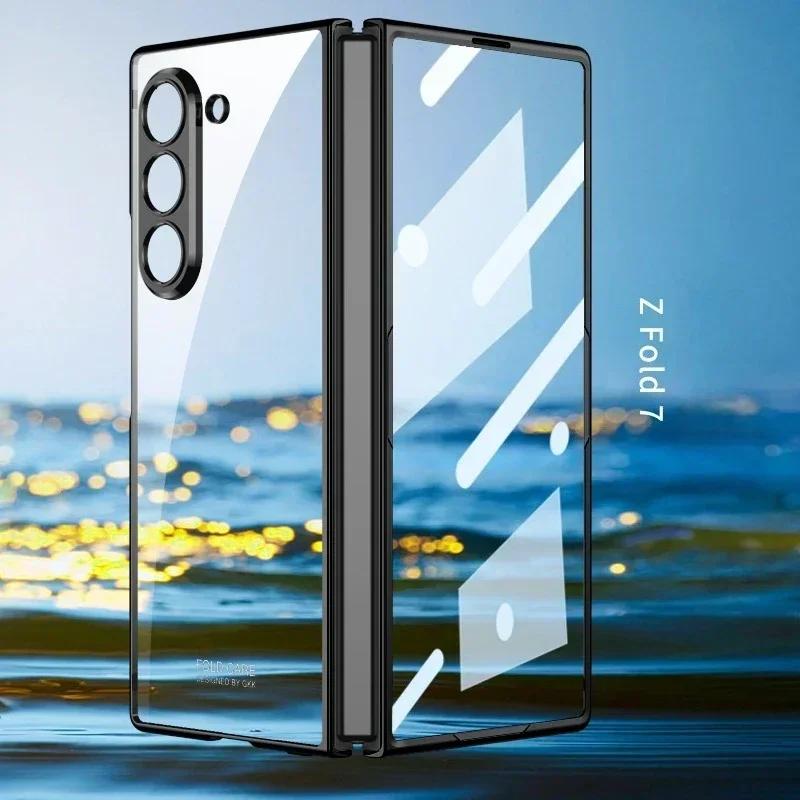 

Для Samsung Z Fold 7/6/5G Гальванізований Чохол для Телефона Прозора Захисна Плівка Ударостійкий Захисний Чохол для Шарніра Fold 7/6 Galaxy Z Fold7 чорний