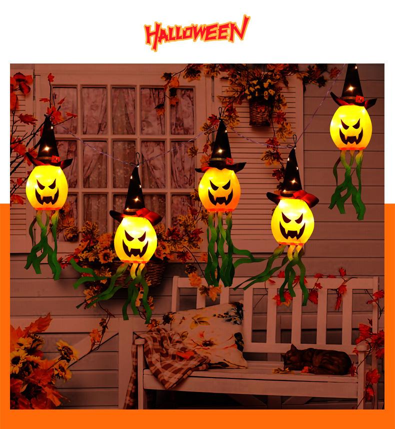 Halloween Pumpkin Ghost Decoration Scene Arrangement, Pumpkin Lantern Emit Light Accessories, Outdoor Decoration Light