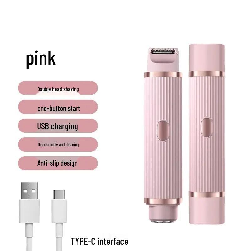 Dual-Head Electric Women's Hair Removal Shaver & Trimmer for Body and Pubic Hair