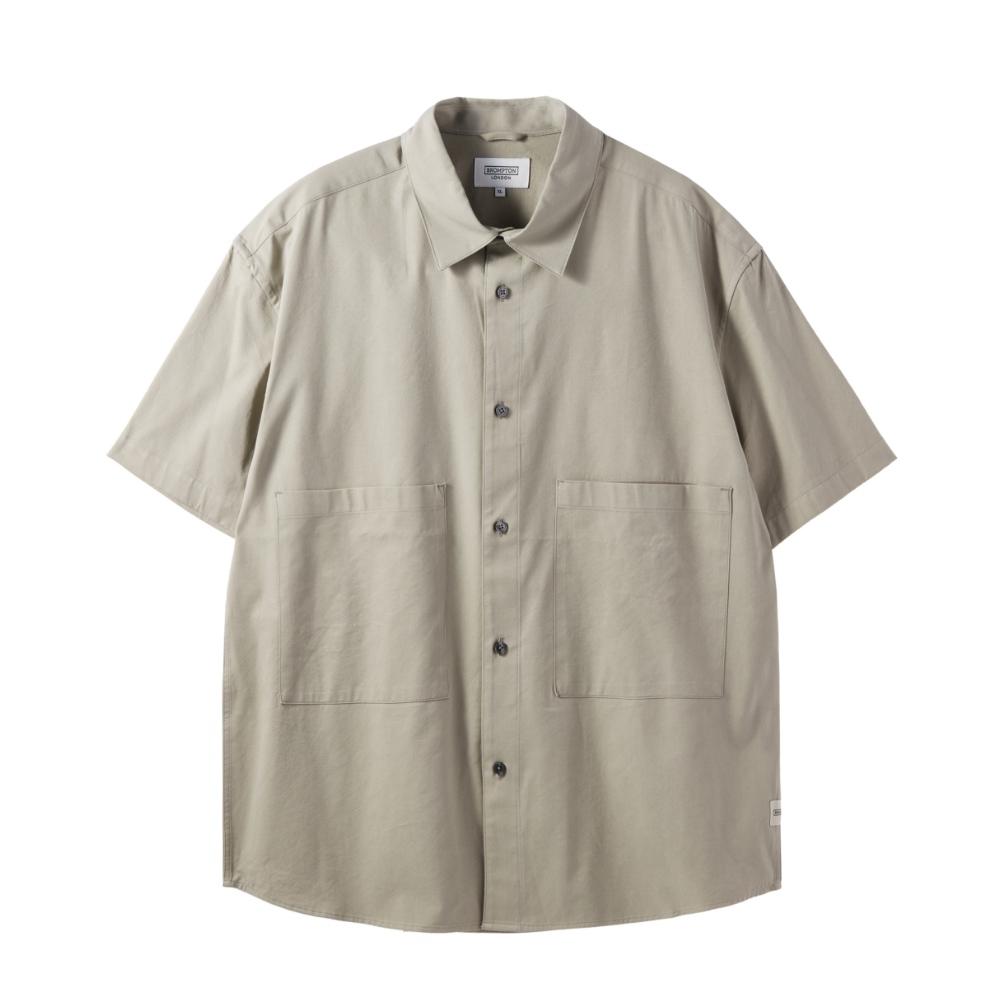 BROMPTON LONDON Cotton Half Sleeve Shirts - Beige (P242Ush410)