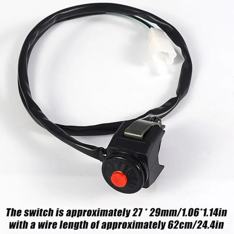 Off-road Motorcycle Headlight Modification Switch Red Start Flameout Horn Flashing Light Power ON-OFF Button for 22mm Handlebar