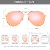 SUNGAIT Lightweight Oversized Aviator Sunglasses Mirrored Polarized Lenses Gold Mirrored SGT603JKF JP Women's - (Light Frame/Pink Lenses)
