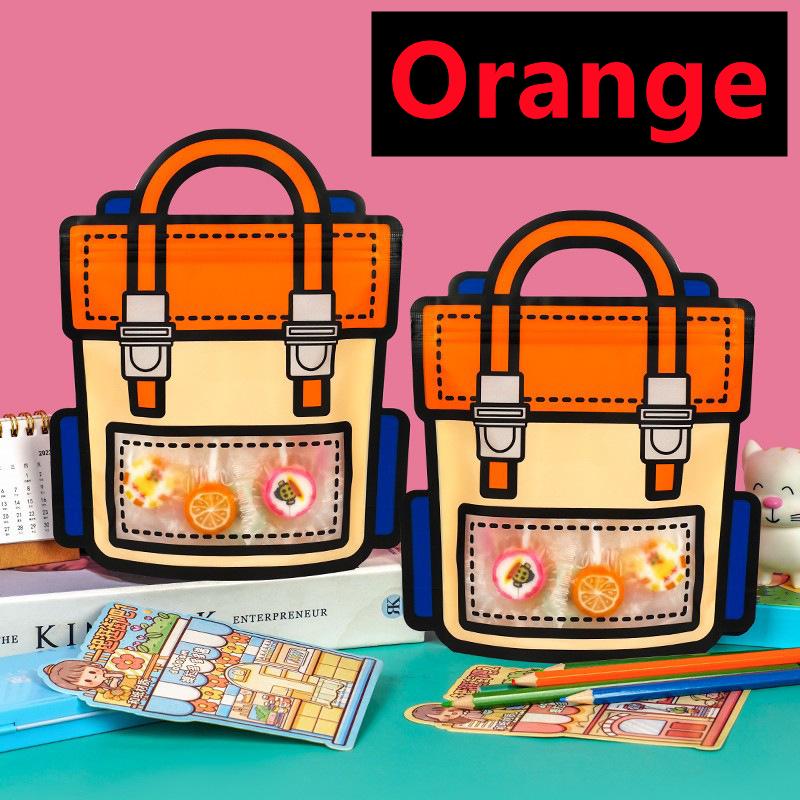 New 20-1PC Creative Gifts Packaging Bags Cartoon Back to School Bag Candy Snack Self-lock Bags Kids Birthday Party Decors Gifts