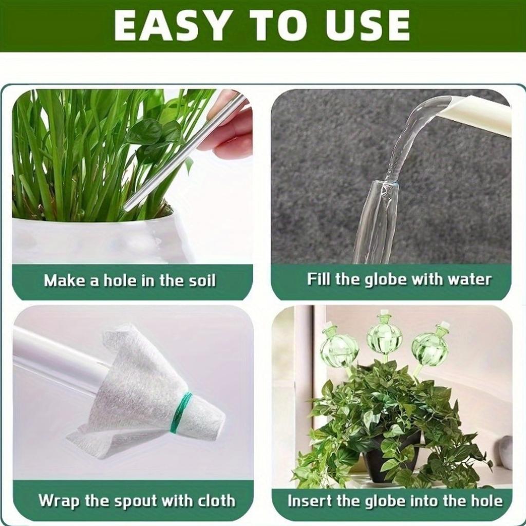 6 Cactus Shaped Automatic Watering Devices With Plastic Watering Balls