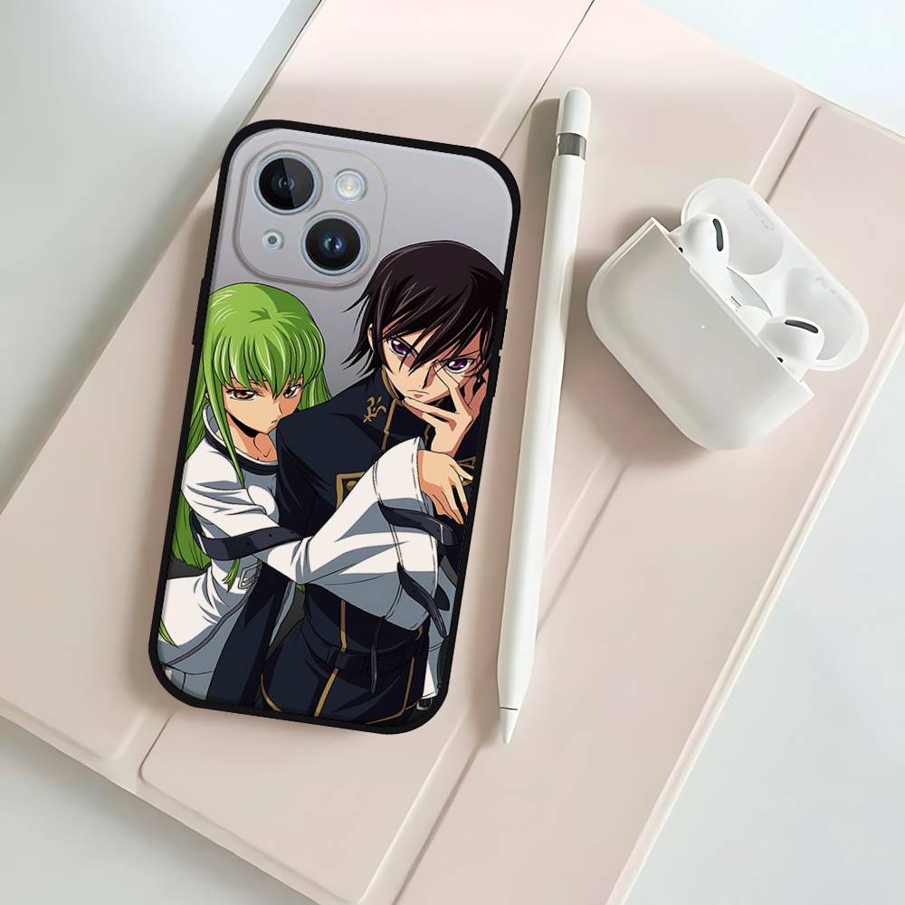 Amine C-Codes G-Geass Black Phone Case That Fits For IPhone 17,16,15,11,13,14 Pro Max,Plus,X,Xr,Xs Max,13Mini