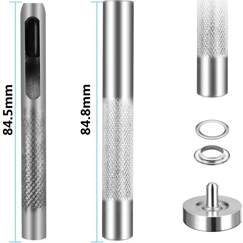 Metal Eyelet Grommet Ring Set 100 Sets 6/8/10mm with Installation Tool for DIY Curtain Making Awning Repair