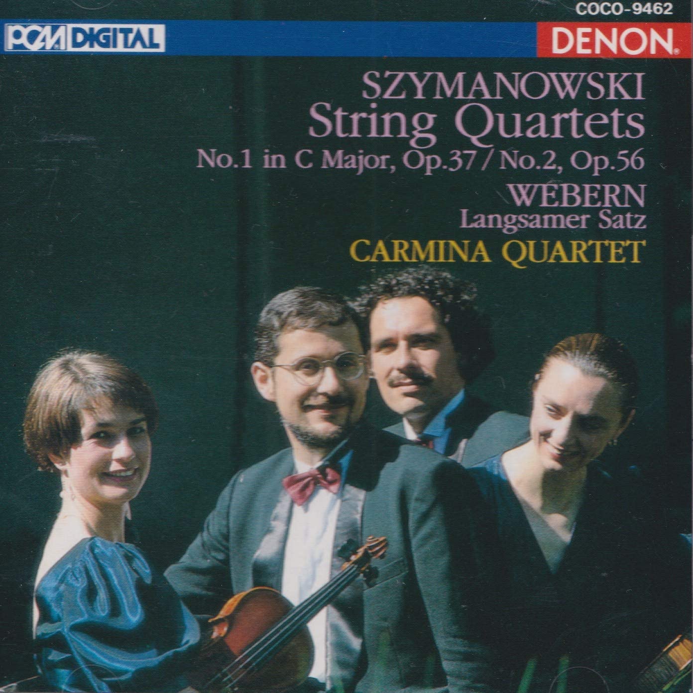 

CD CARMINA QUARTET - Szymanowski String Quartet No1 In C COCO9462PROMO DENON 1992 Japan Classical Used