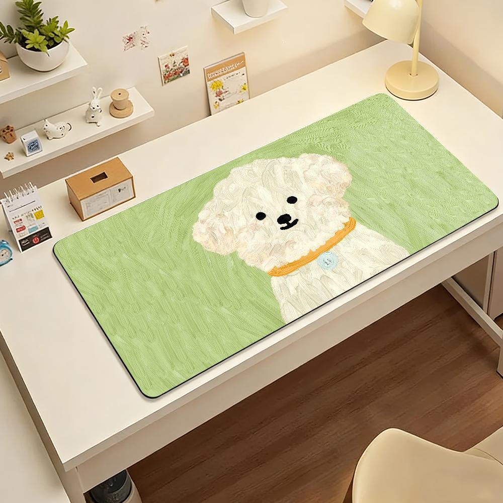 Cute Sherry Small Puppy Dog MousePad Nonslip Locking Edge PC Laptop Accessories Rubber Office Keyboard Large Game XXL DeskMat