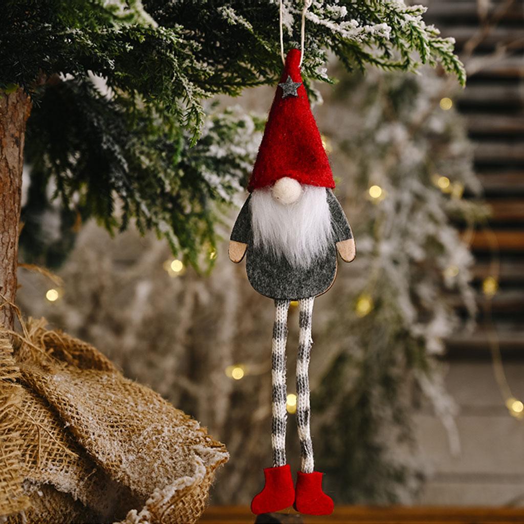 Christmas Gnome Pendant 6pcs Long Leg for Doll Xmas Festival Baby Shower Decorat