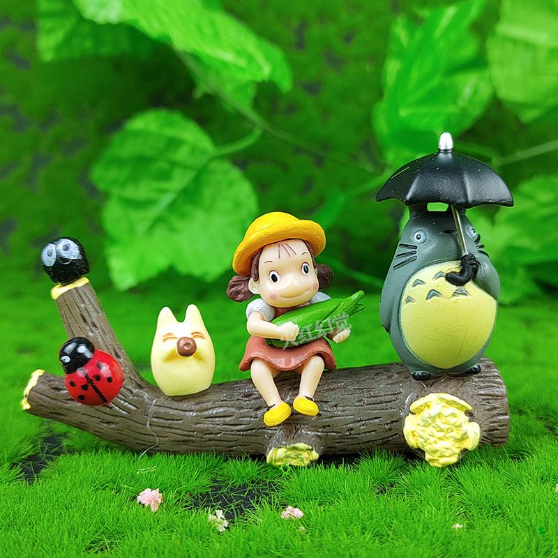 Moss Micro Landscape Is Essential! Umbrella Totoro Decoration Ornament, Creative Retro Landscape Small Ornament