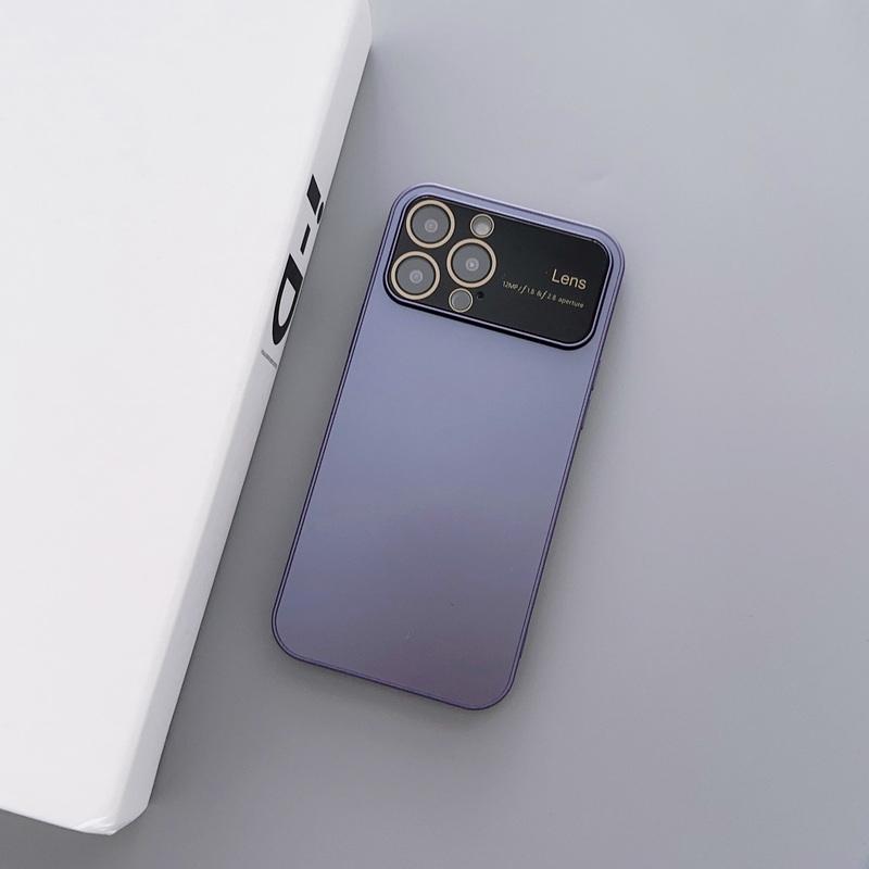 

Для iPhone 14 Pro Max 13 Большой чехол для оконной стеклянной рамы Противоударная защитная пленка для камеры Tpu Матовая крышка чехла чистого цвета